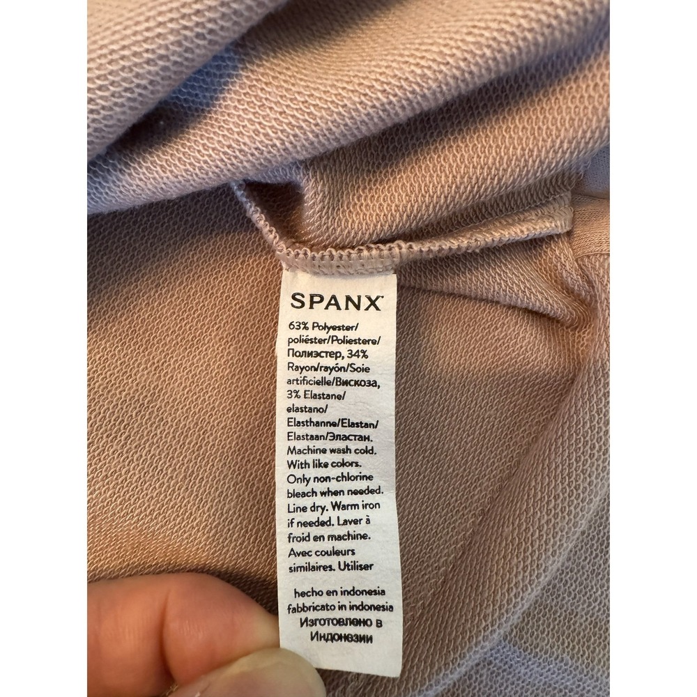 Spanx Soft Knit Lounge Top XS Raw Hem Center Seam Oversized Dolman Tunic Comfy - Picture 4 of 5
